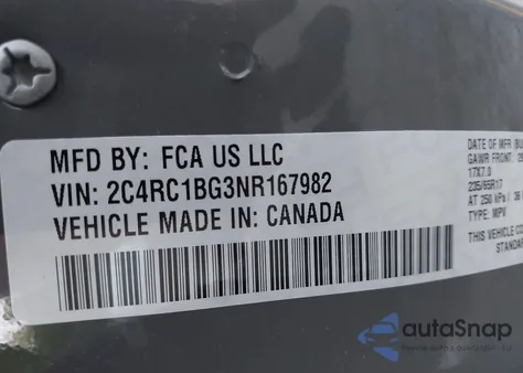 2022 Chrysler Pacifica Touring L from USA, damaged, VIN 2C4RC1BG3NR167982